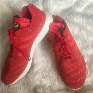 Adidas Boost Red Suede Sneakers